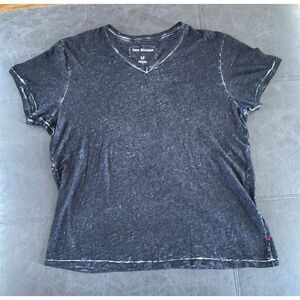 True‎ Religion Women's Heather Gray/Black V-Neck T-Shirt Casual Size Large